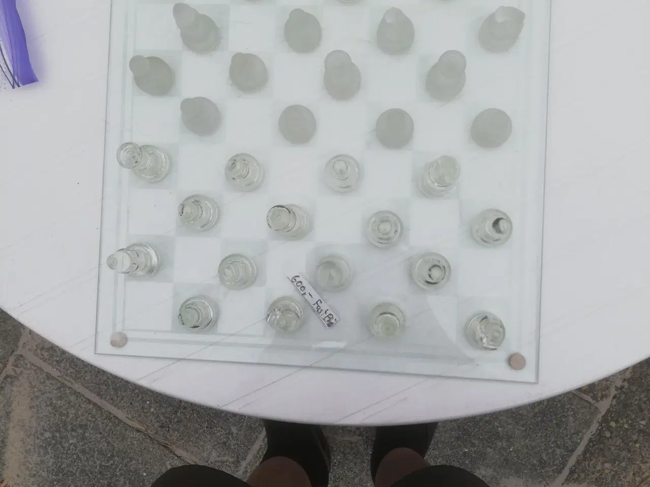 Billede 1 - Skakspil / brætspil med brikker i glas 