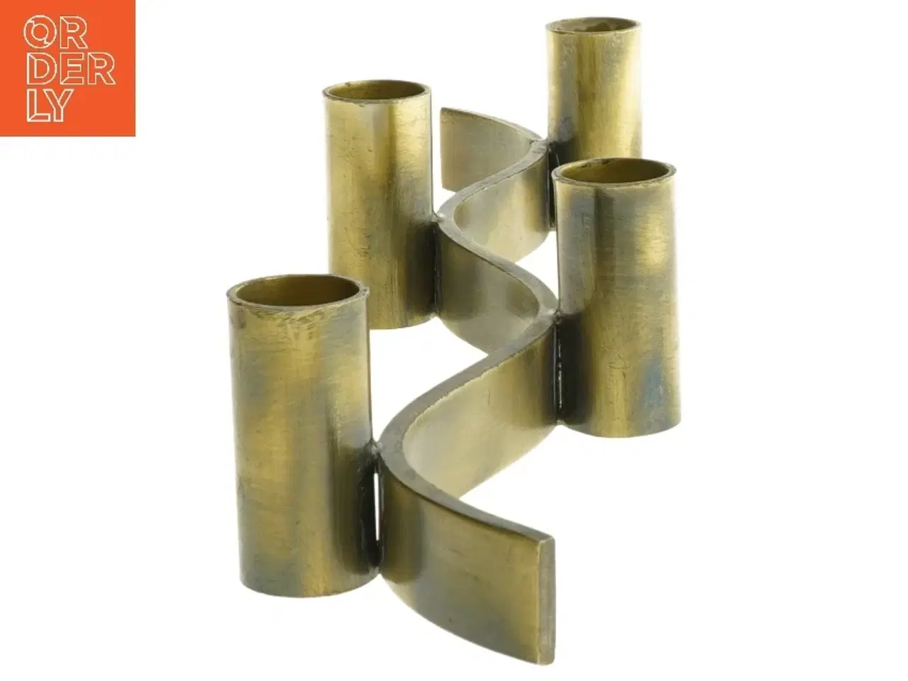 Billede 2 - Brændt messing lysestage (str. 36 cm)