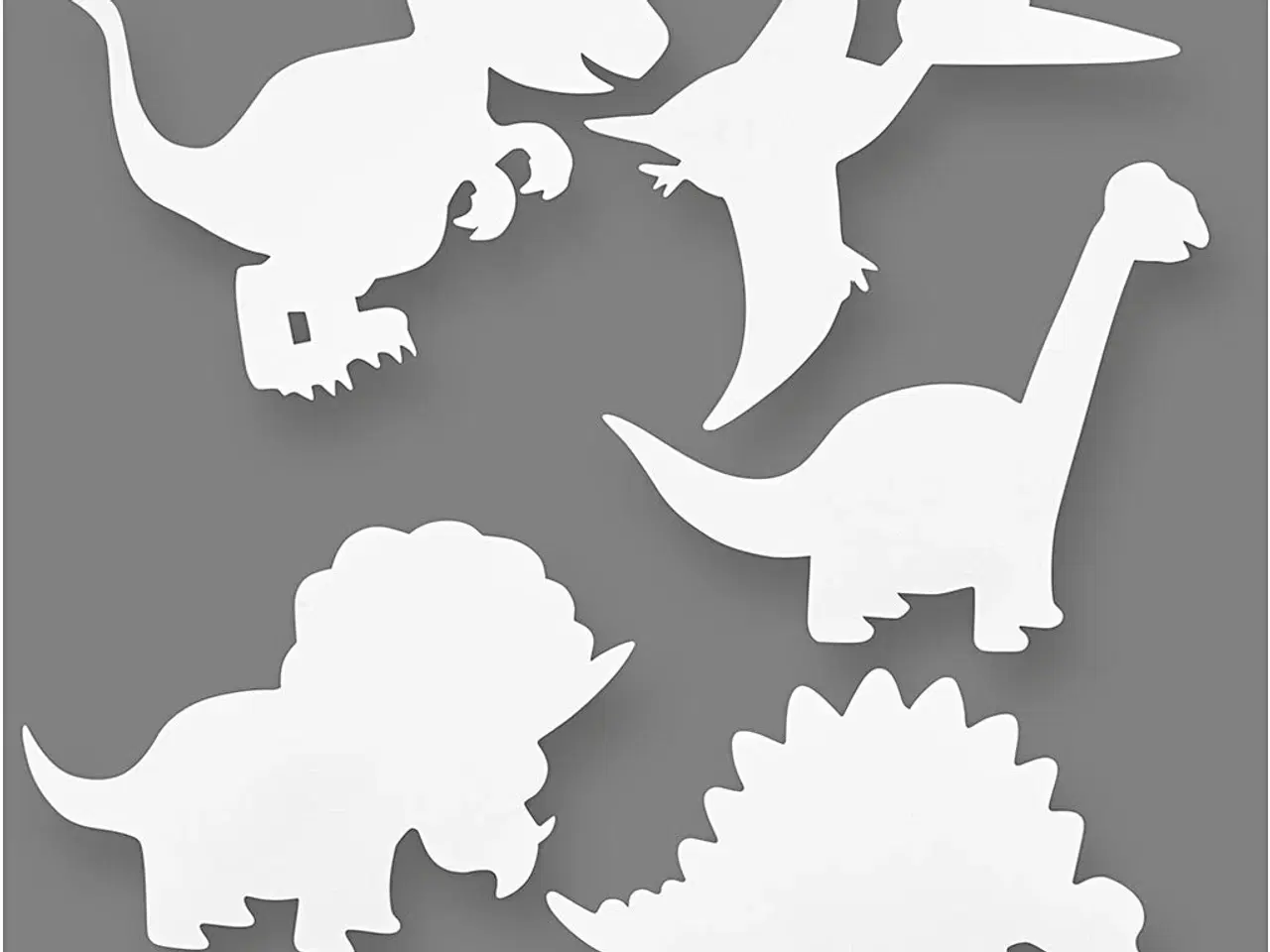 Billede 1 - Dinosaurer, H: 15-22 cm, B: 24-25 cm, 230 g, hvid, 16 stk./ 1 pk.