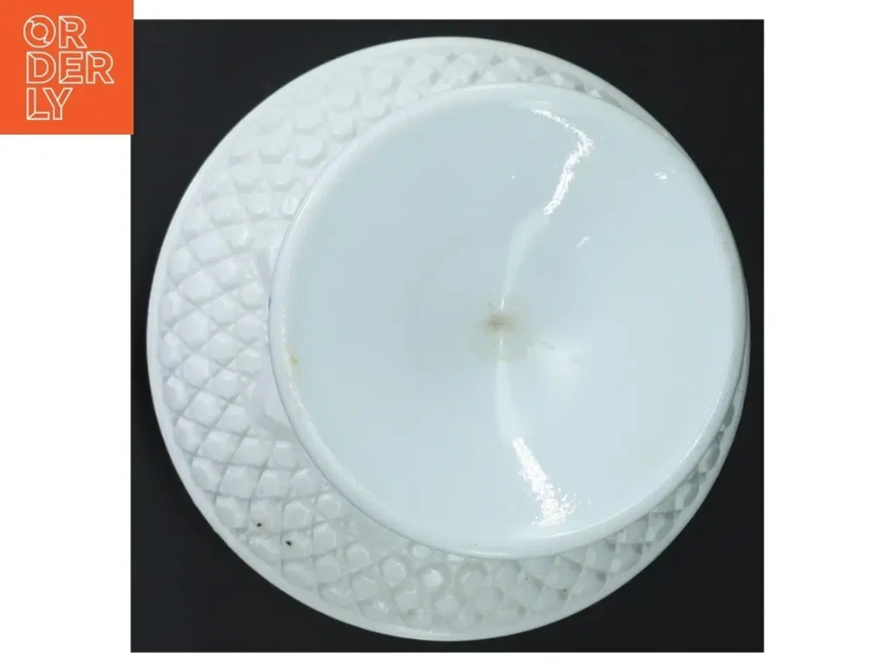 Billede 2 - Opsats I hvid opalglas (str. H. 15,5 cm ø. 14,5 cm)