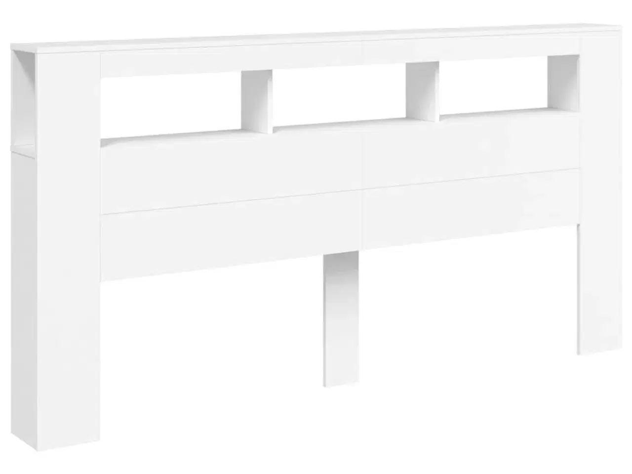 Billede 3 - Sengegavl med LED-lys 200x18,5x103,5 cm konstrueret træ hvid