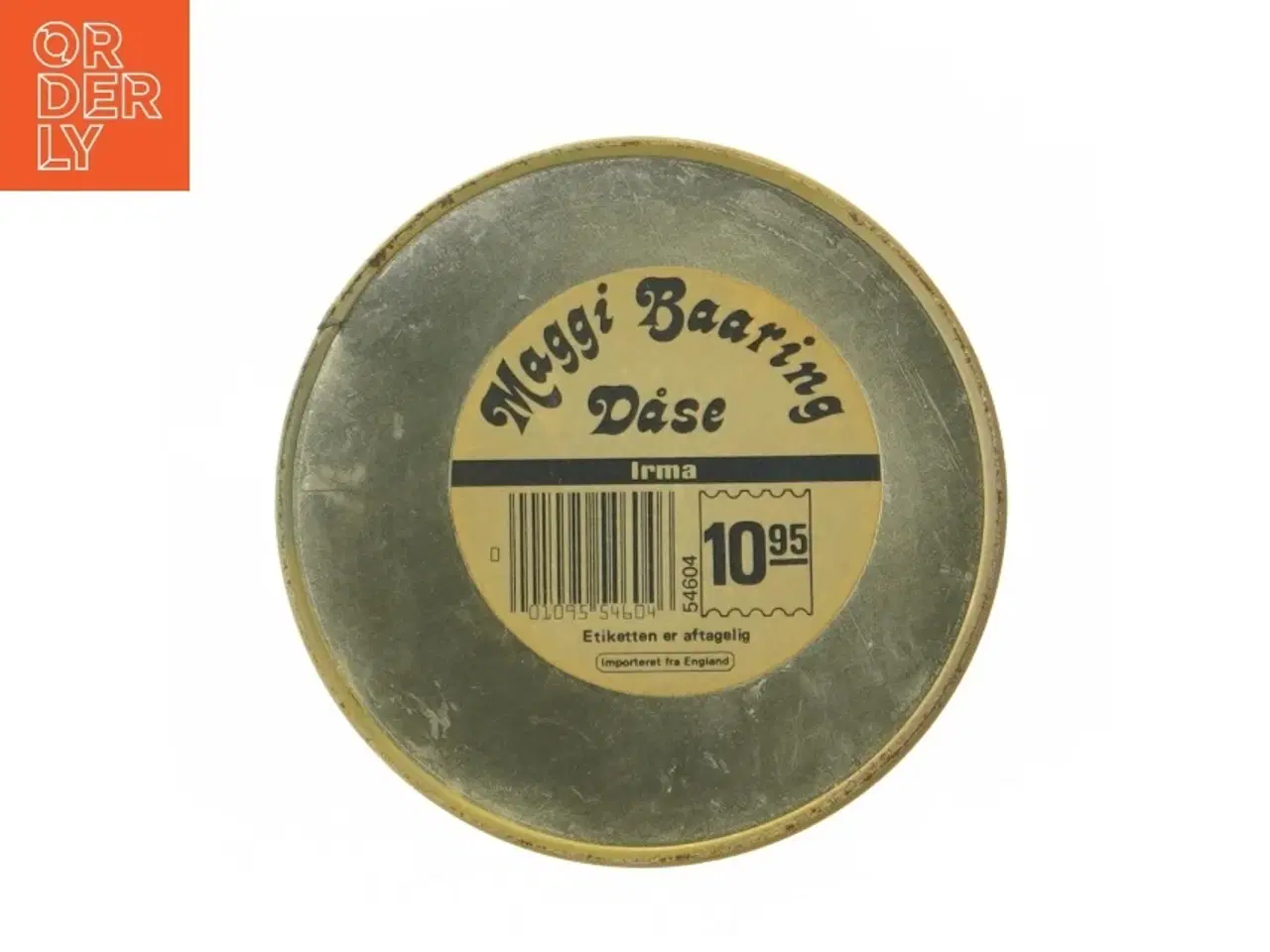 Billede 4 - Malet rund metalbeholder med låg fra Irma (str. Ø. 11,5 cm. længde, 15 cm)