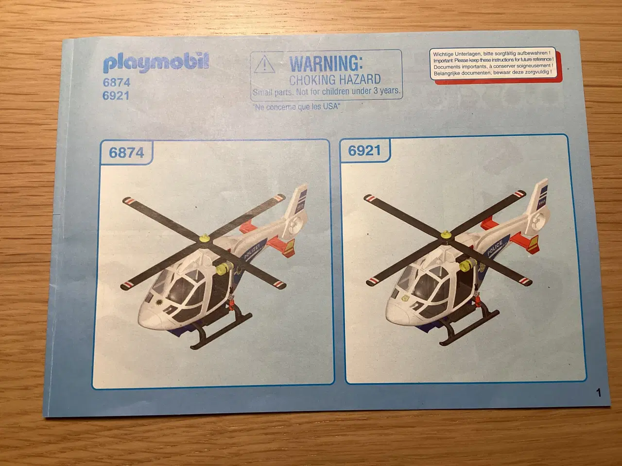 Billede 7 - Politihelikopter med LED lys. Playmobil nr. 6921
