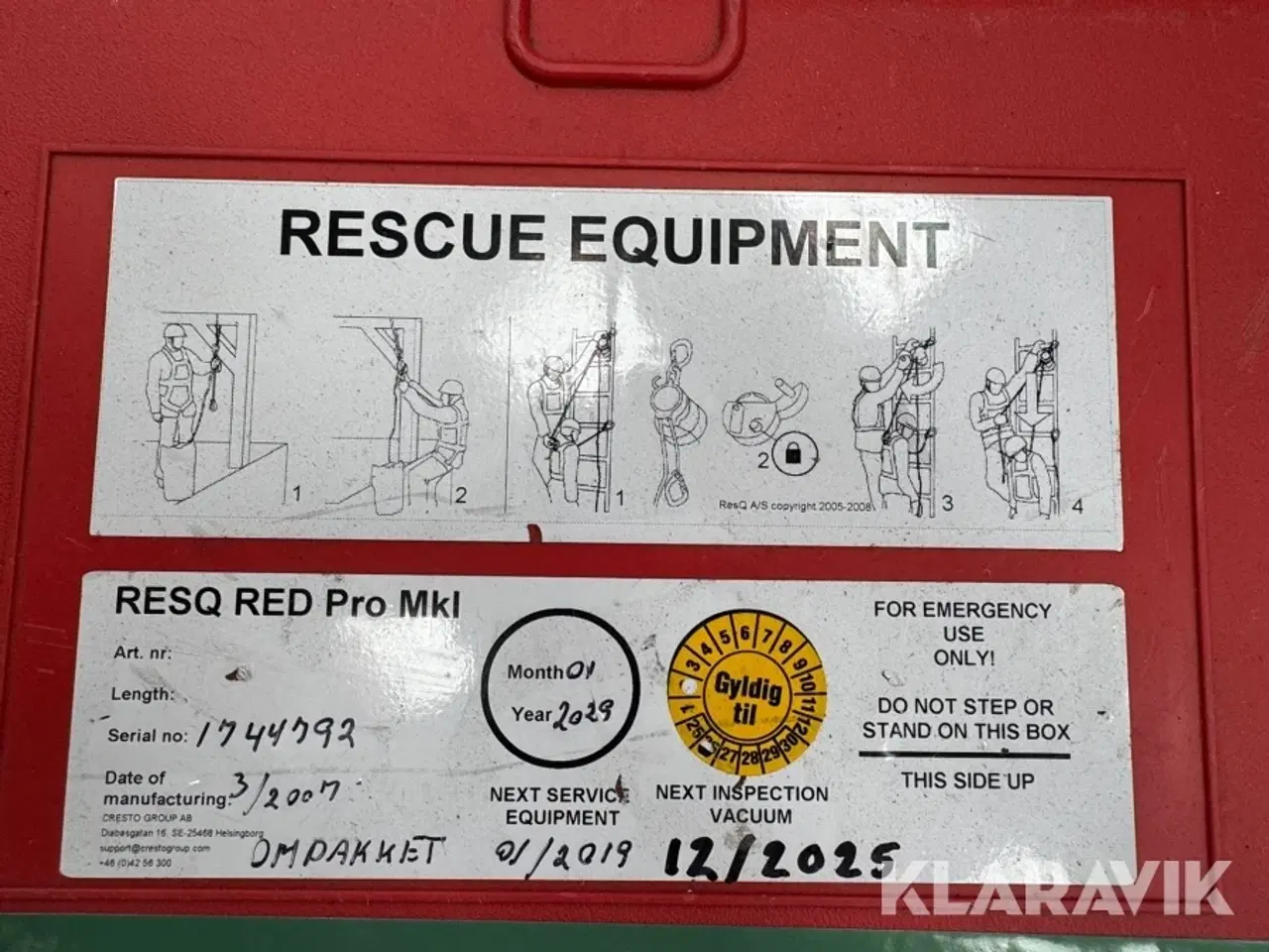 Billede 2 - Højderednings udstyr ResQ RED PRO mk1