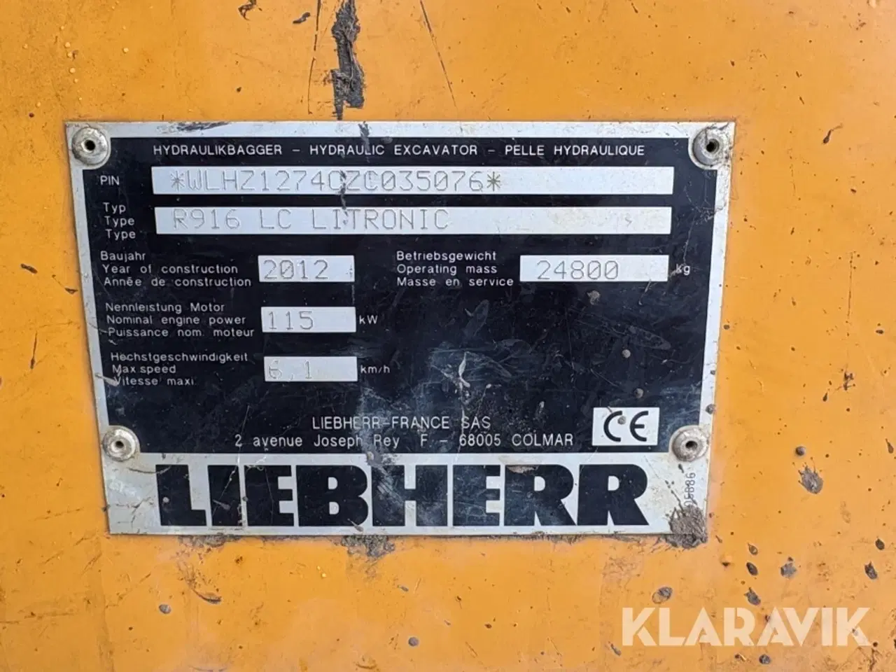 Billede 5 - Gravemaskine Liebherr R916 LC Litronic