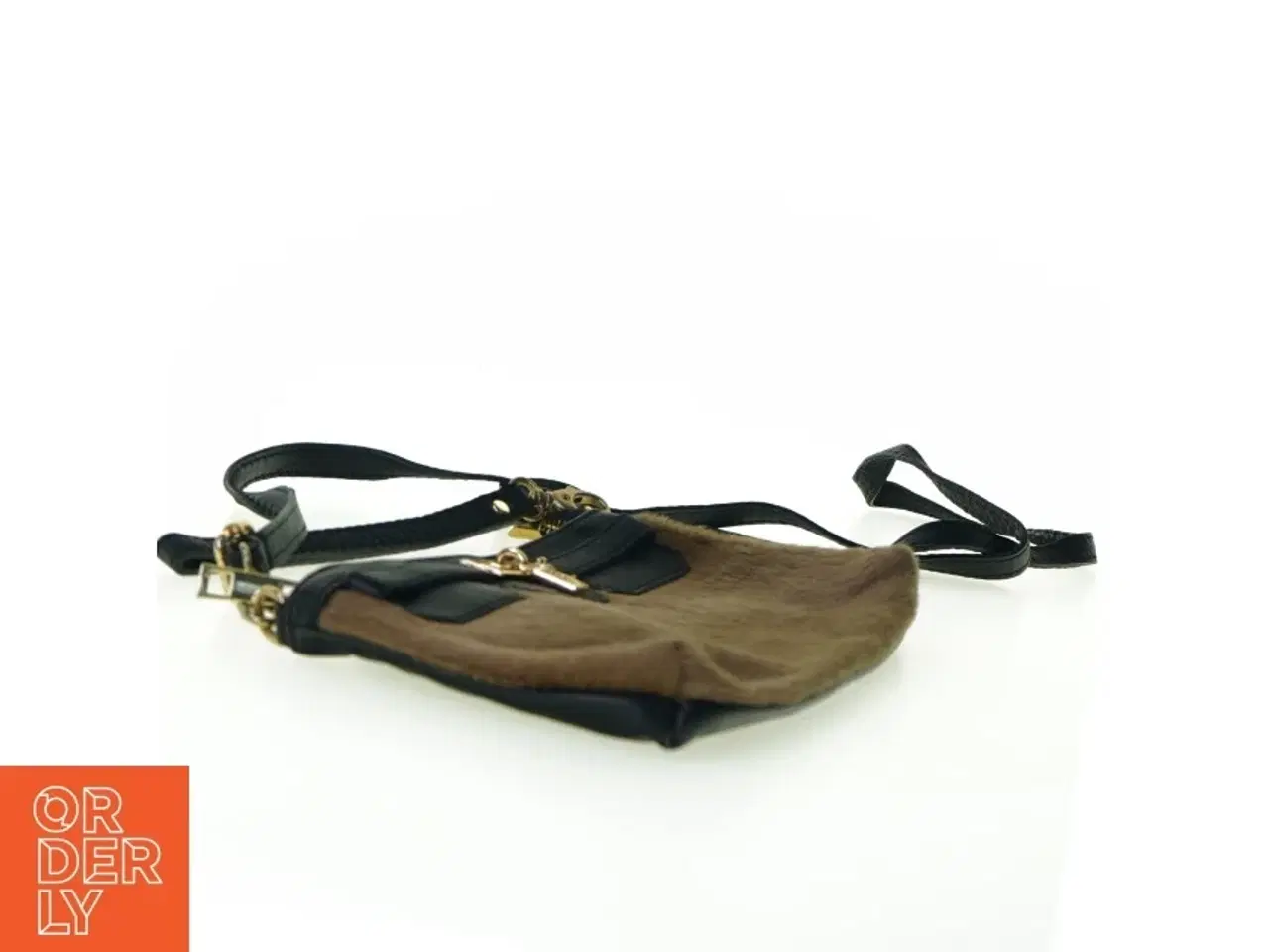 Billede 3 - Vintage Retro Skuldertaske I pels og læder (str. 23 x 14 cm)