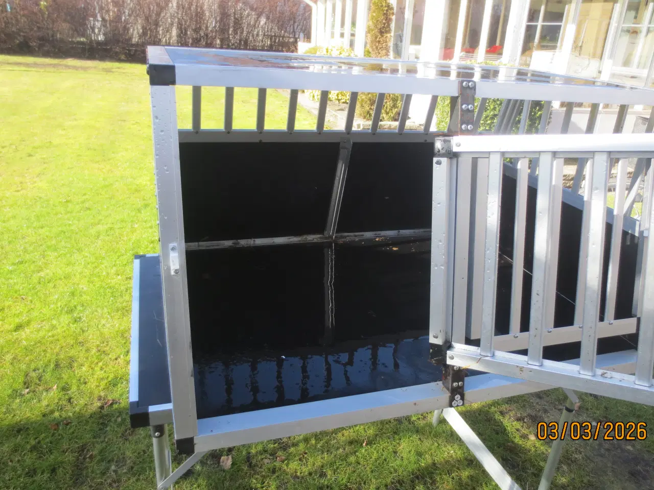 Billede 4 - 1 stk Hundebur I Aluminium med 2 låger