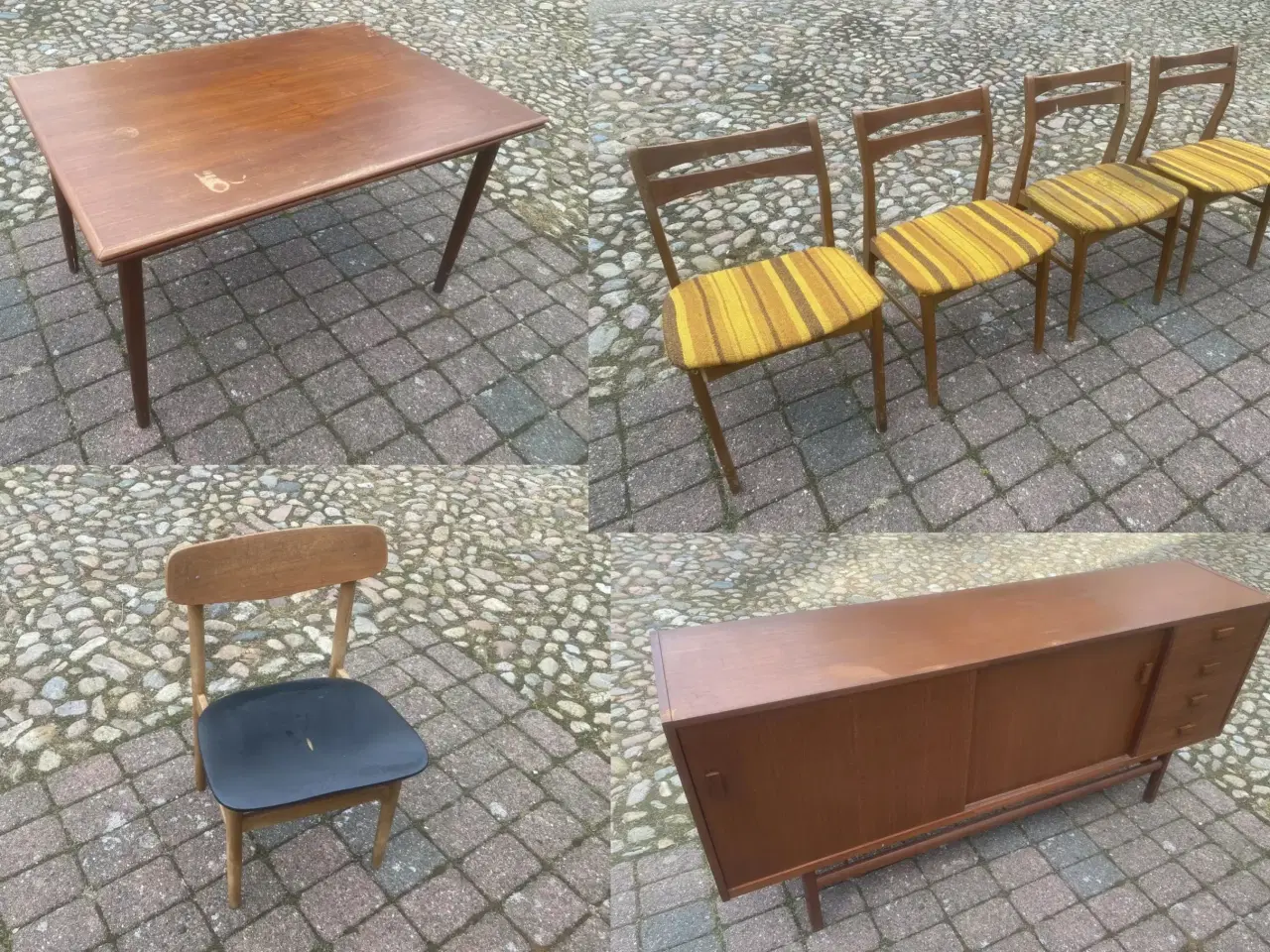 Billede 1 - Teak-træ Bord, Stole, Skænk/Skab