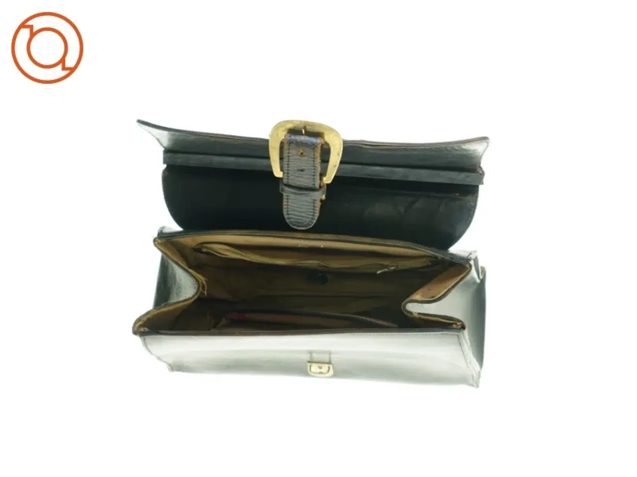 Billede 3 - Vintage Retro Kernelæder Taske (str. 37 x 14 x 27 cm)