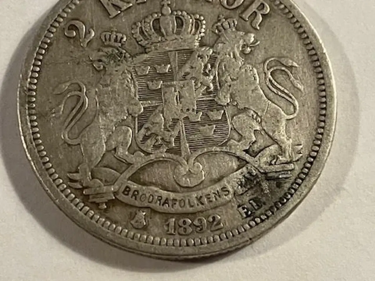 Billede 1 - 2 kroner 1892 Sweden