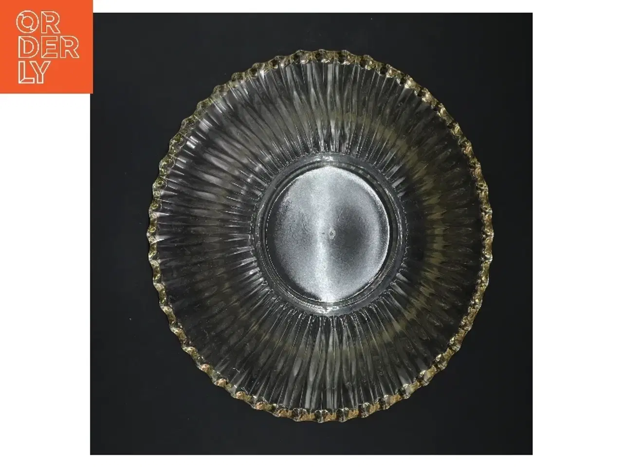 Billede 2 - Glasfad med guldkant (str. Ø 24 cm)