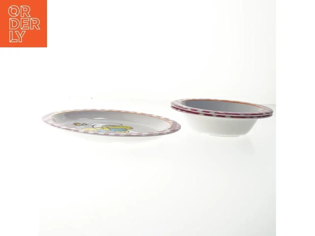 Billede 2 - Smølf tallerken og skålesæt for børn (str. 1 tallerken. ø. 22 cm. 2, skåle. ø. 16,5 cm)