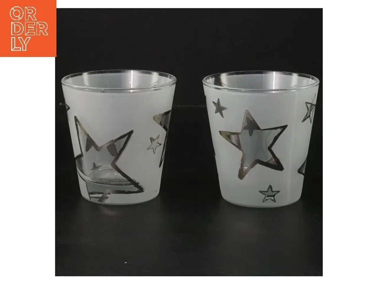 Billede 1 - Glas med stjernemønster (str. Ø 8,5 cm højde 9 cm)