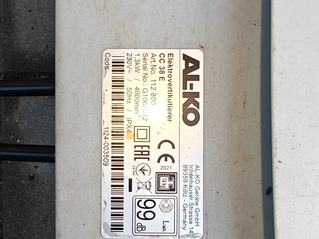 Billede 2 - AL-KO plænelufter / vertikalskærer