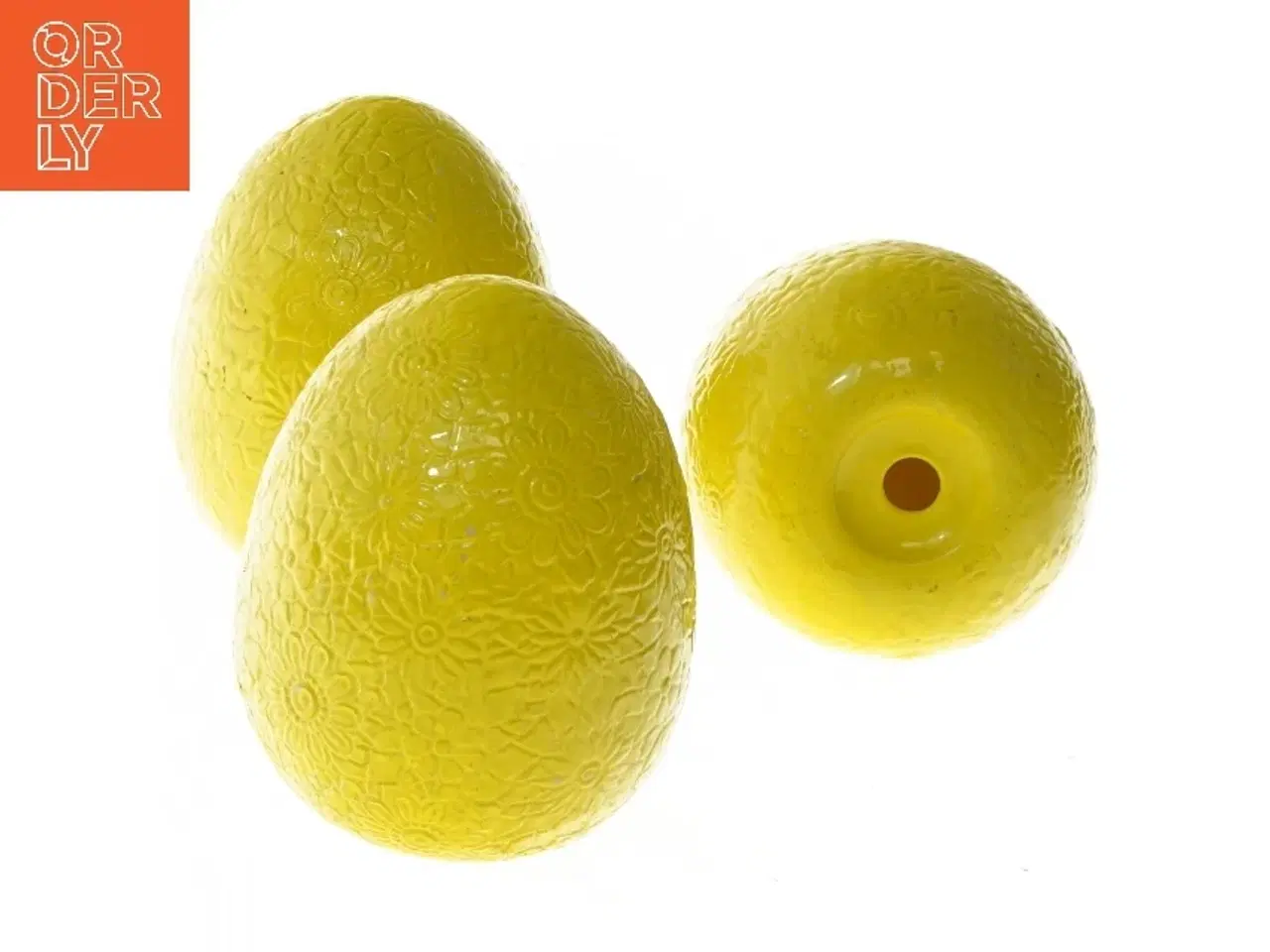 Billede 3 - Dekorative gule æg (str. 3 stk 12,5 cm)