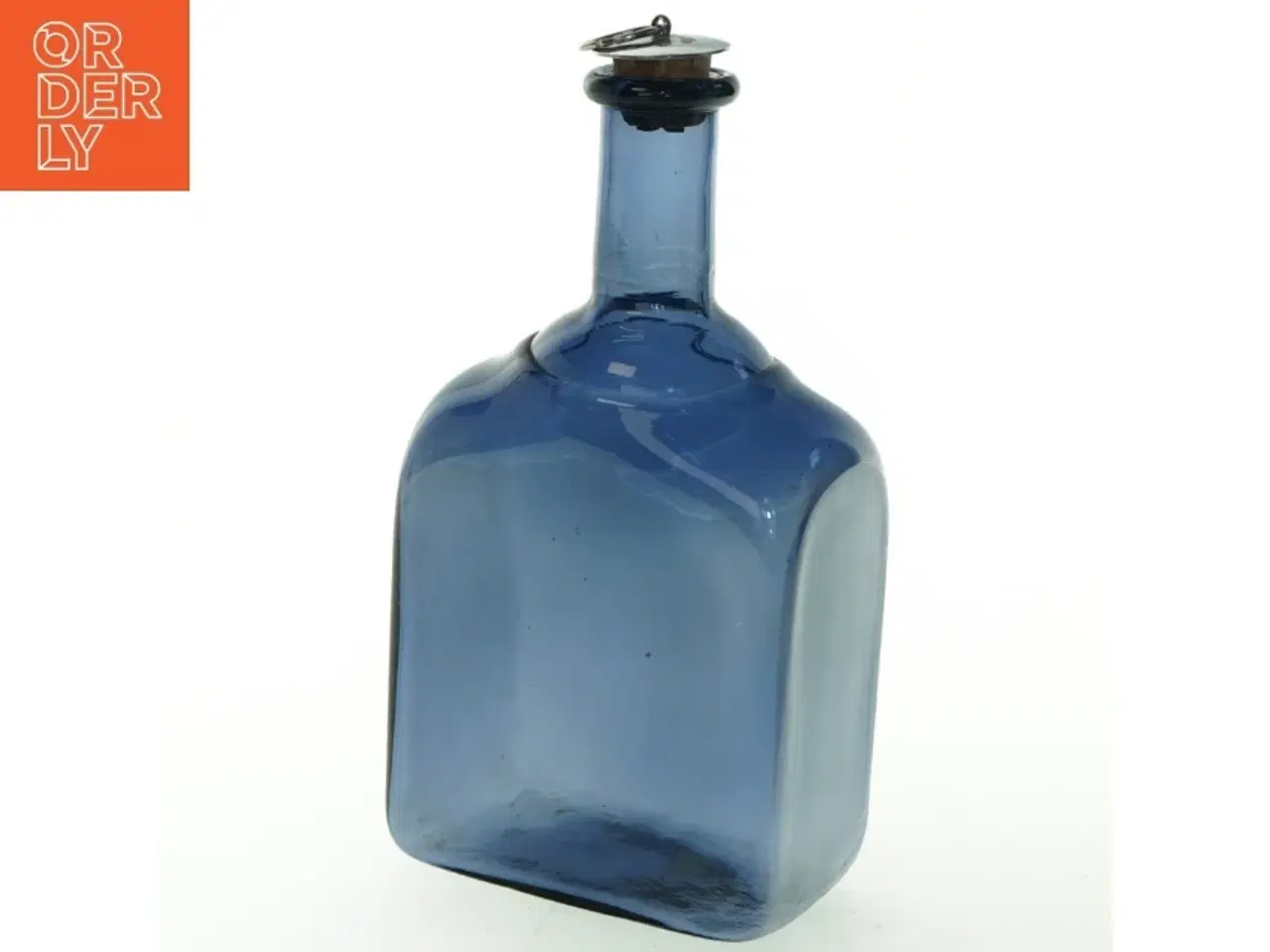Billede 1 - Blå Ælghult glasflaske med låg (str. 22 cm)