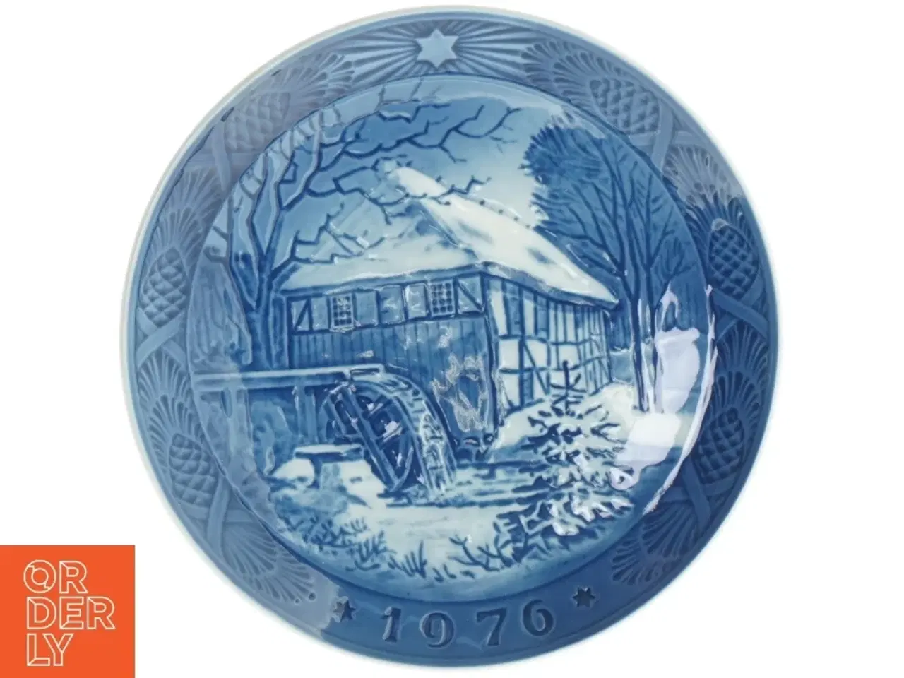 Billede 1 - Platte 1976 Vibæk vandmølle fra Royal Copenhagen (str. 18 x 18 cm)