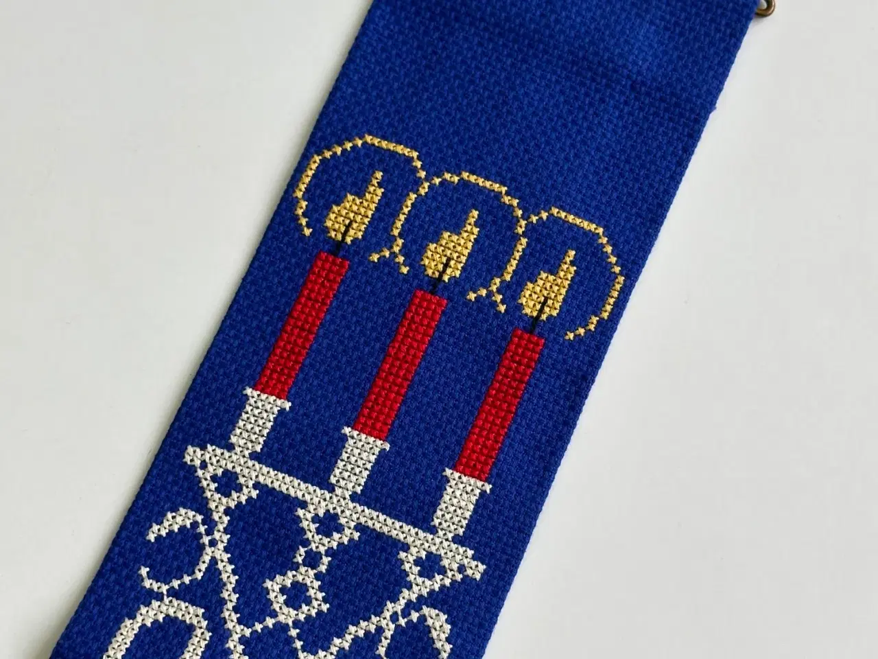 Billede 2 - Broderet klokkestreng, blå