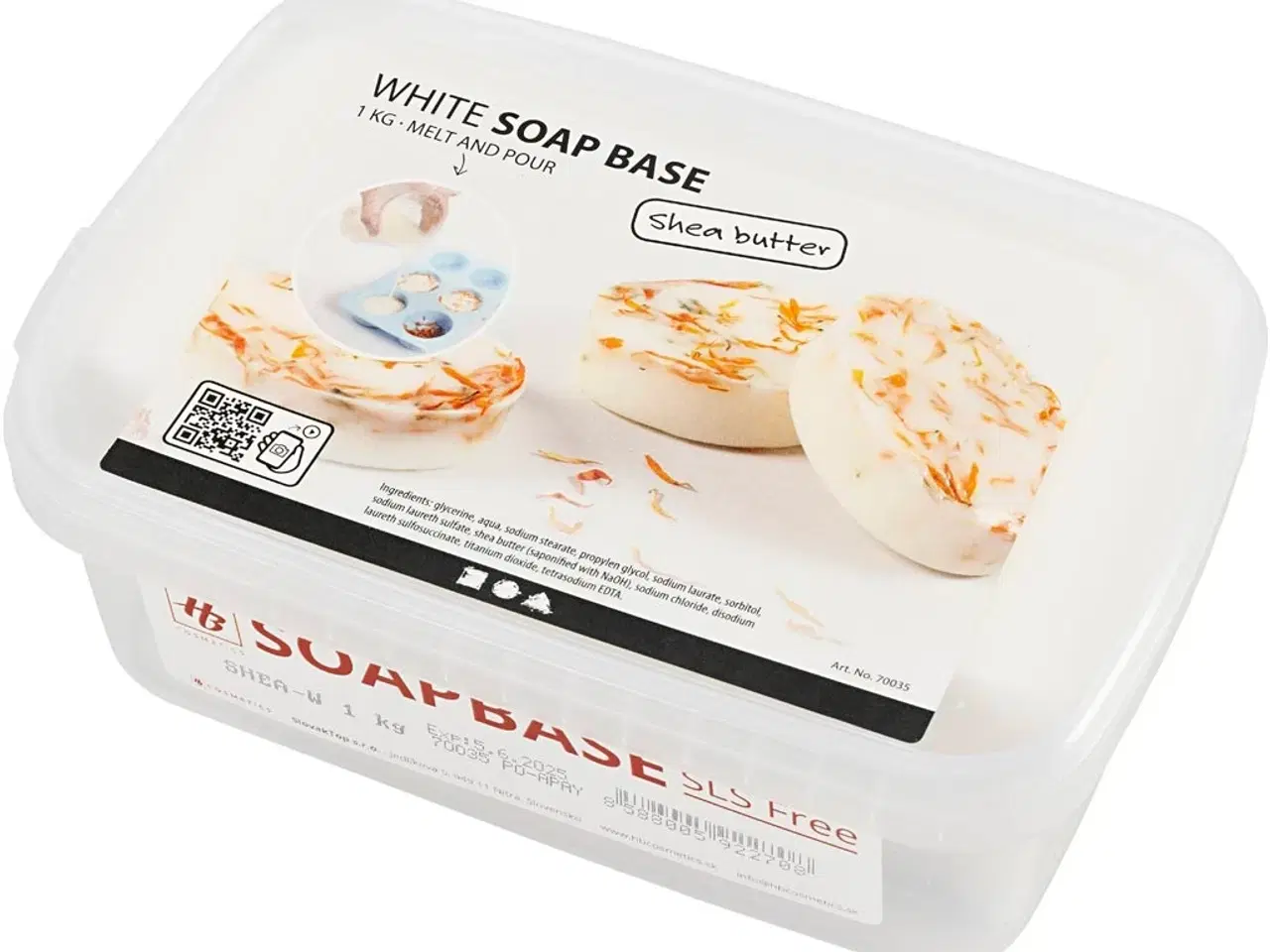 Billede 1 - Shea Sæbemasse Hvid, 1 kg - Perfekt til DIY Sæber