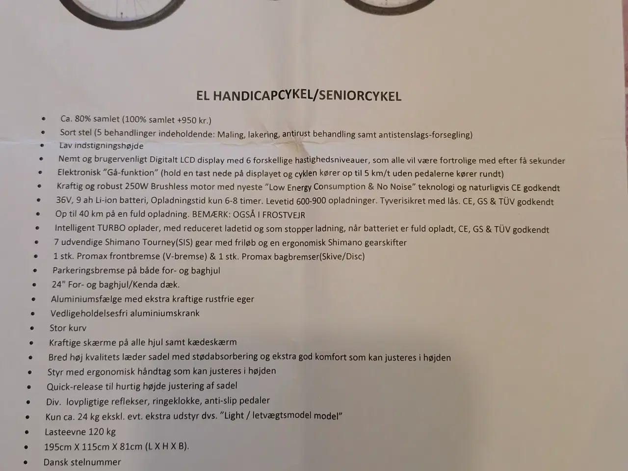 Billede 8 - El senior/handicap cykel