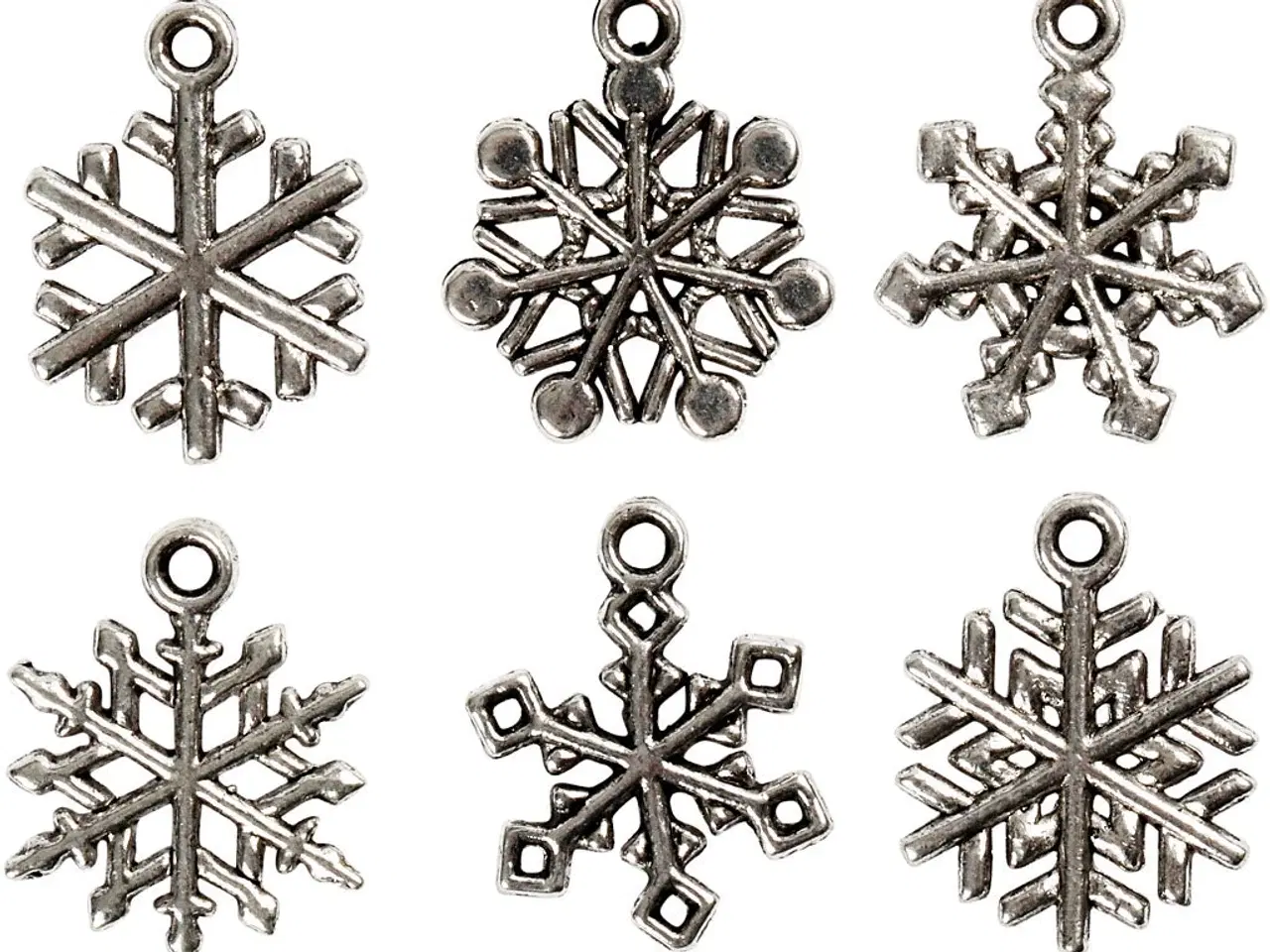 Billede 1 - Snefnug i Antik Sølv - 20 mm, 18 stk. til Smykker
