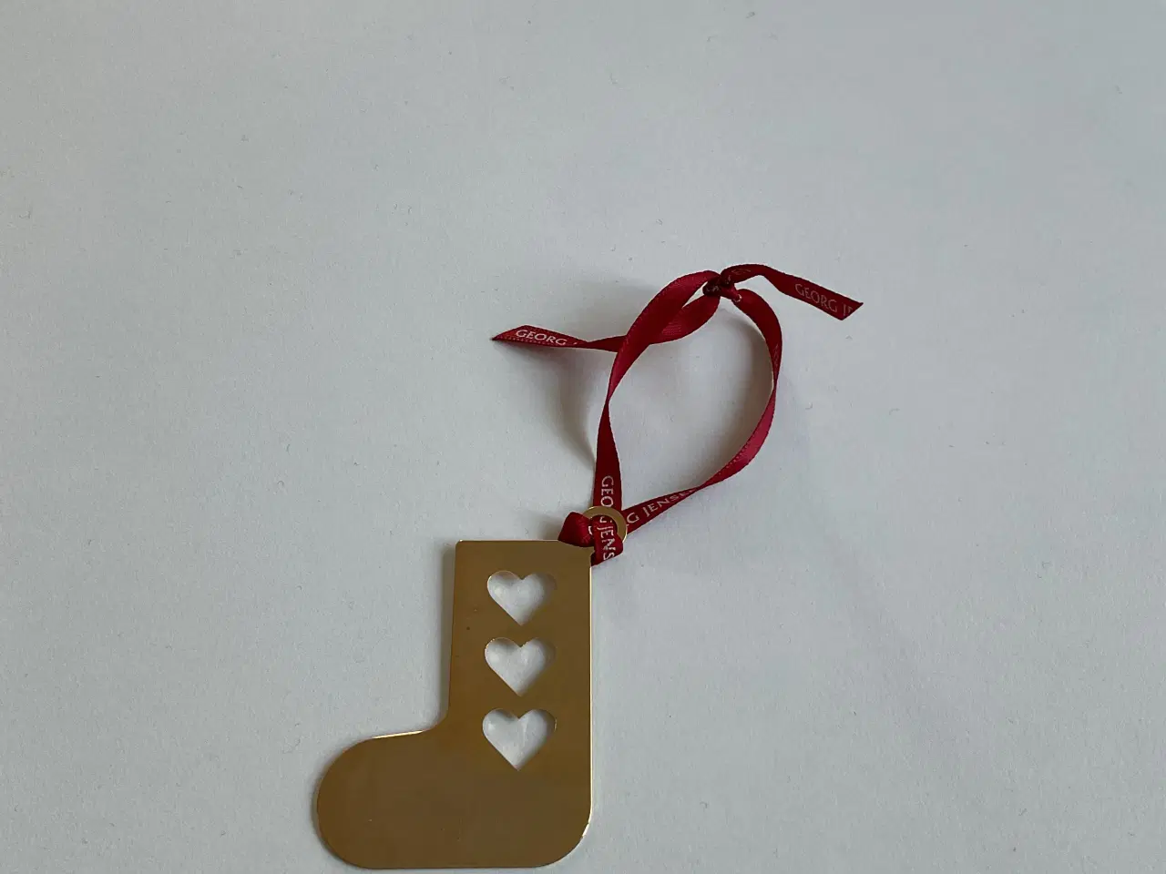 Billede 4 - Georg Jensen Julesok med Hjerter.Forgyldt messing.