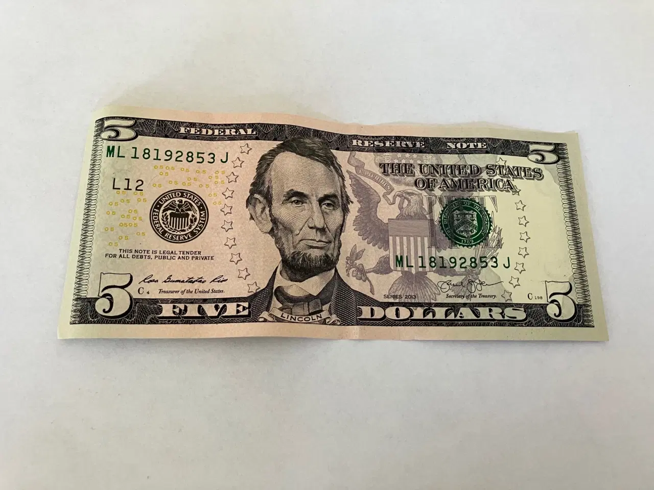 Billede 1 - Five Dollars USA 2013