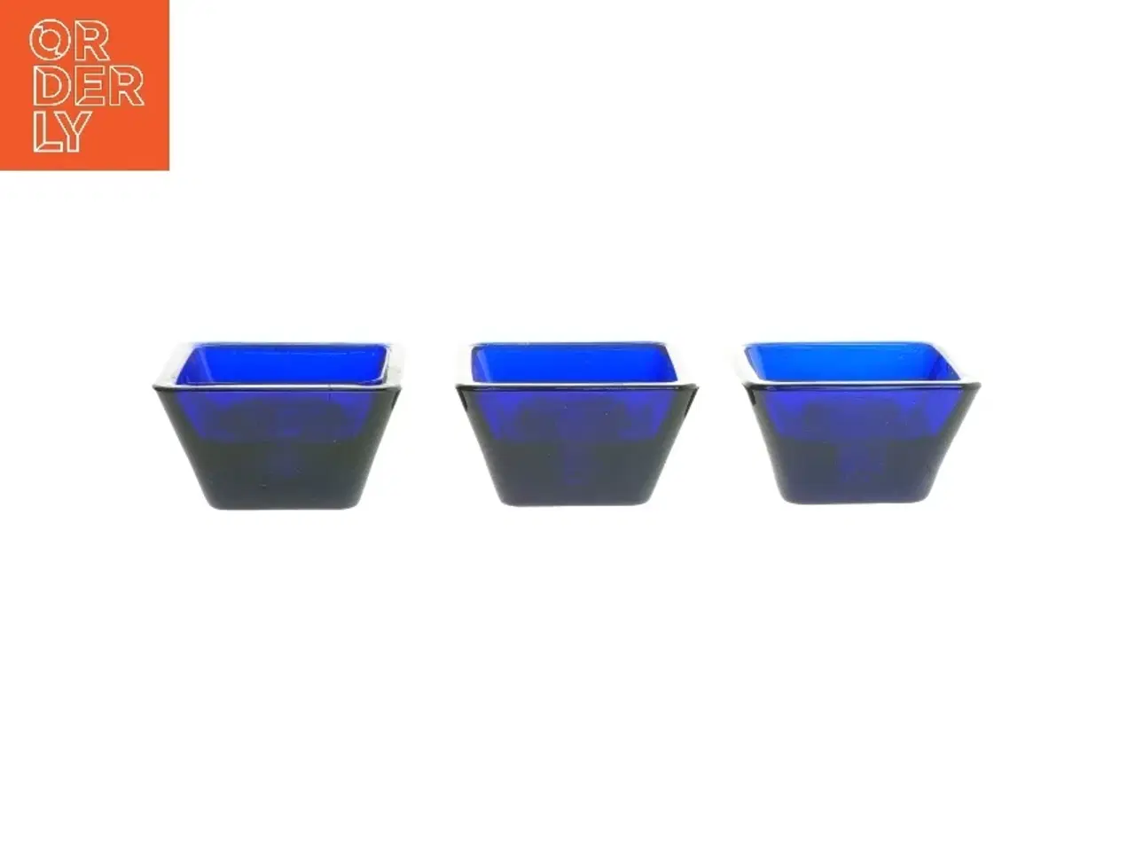 Billede 1 - Holmegaard blå fyrfadslys (str. 6,5x6,5 cm)