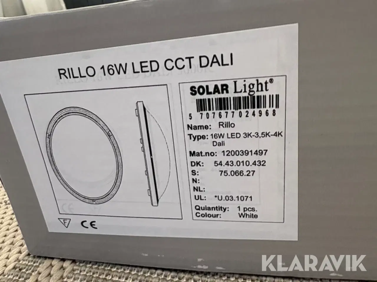 Billede 4 - Led lamper Solar Rillo 16W led cct dali 25 styk