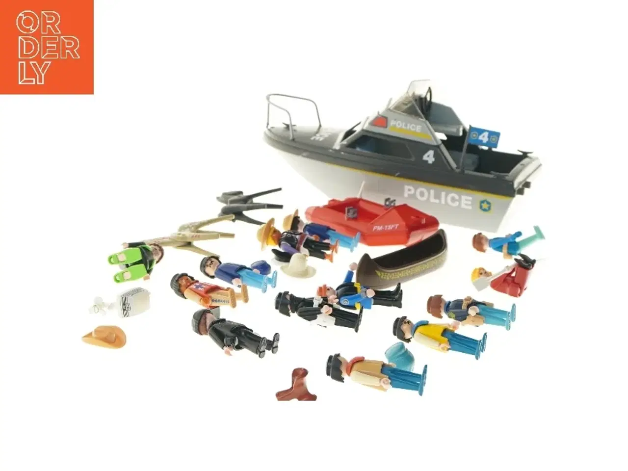 Billede 2 - Playmobil politibåd sæt med figurer fra Playmobil
