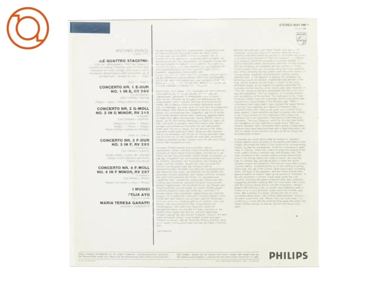 Billede 3 - Vivaldi: die vier jahreszeiten fra Philips (str. 30 cm)