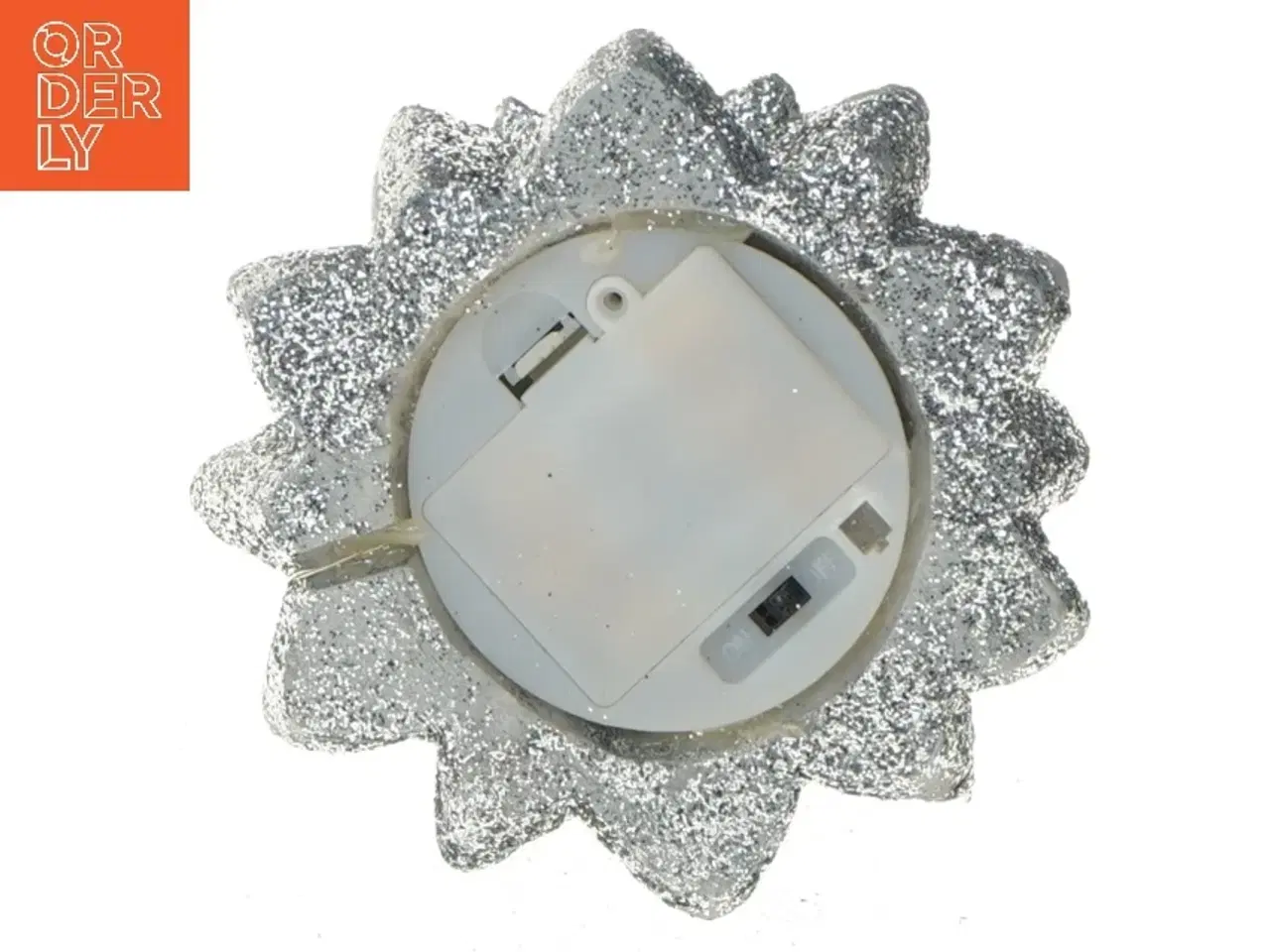 Billede 2 - Sølvglimmer juletræ med lys (str. 25 cm)