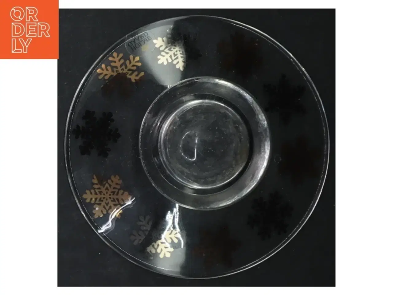 Billede 2 - Holmegaard julestage med snefnug mønster fra Holmegaard (str. Ø 16 cm)