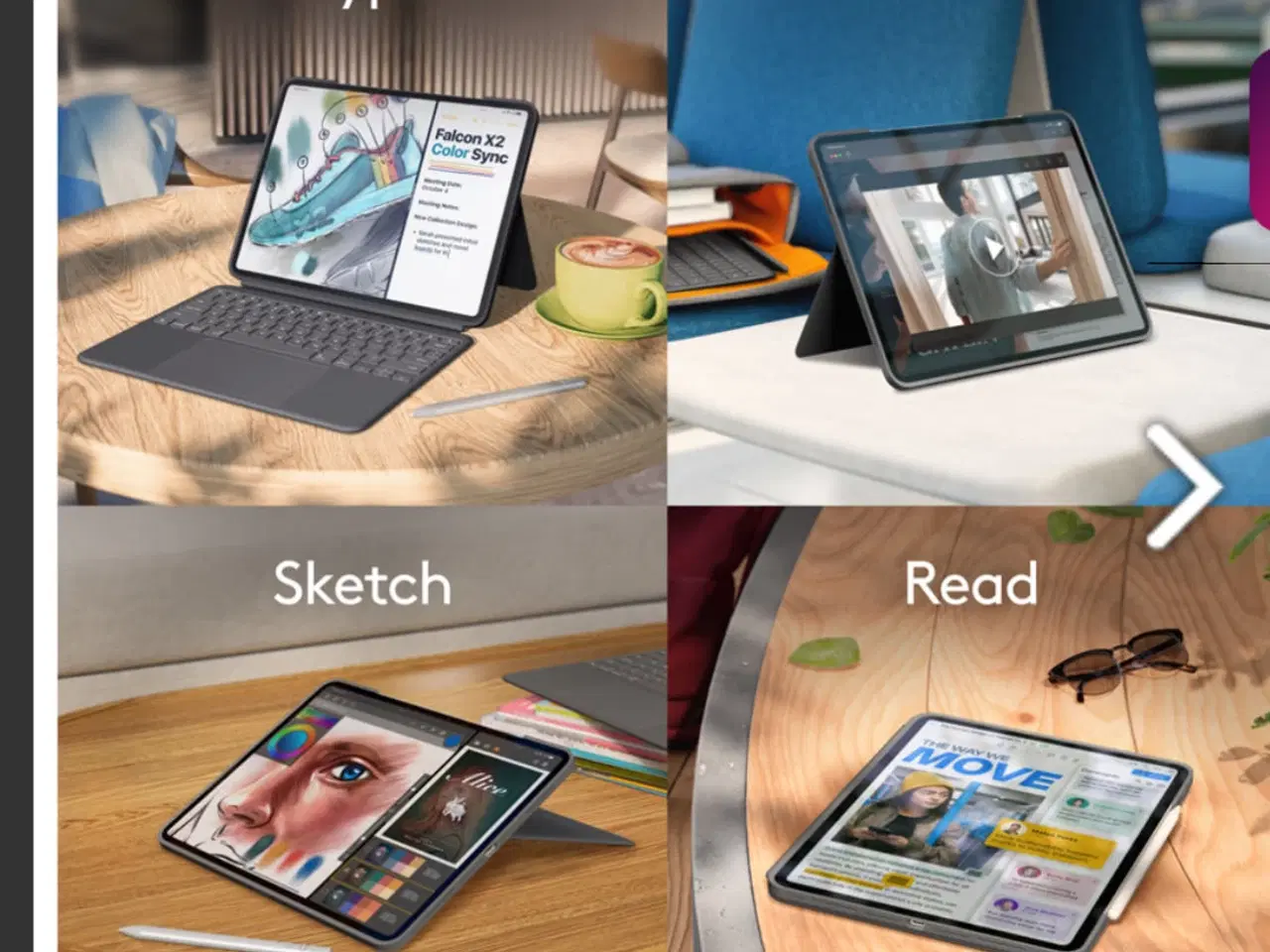 Billede 6 - Logitech Combo touch-tastatur etui til iPad Pro 13