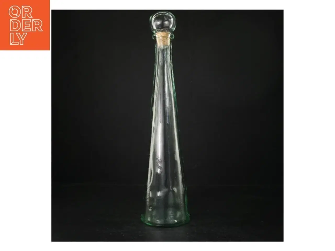 Billede 1 - Glasflaske med kork prop (str. H. 43 cm. ø. 10 cm)