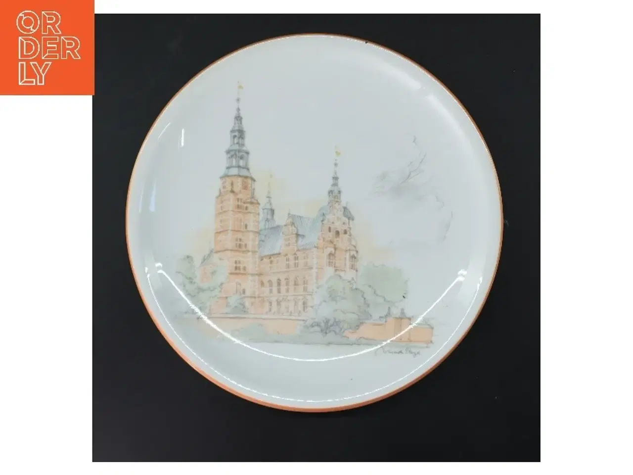 Billede 3 - Porcelæns tallerkener fra Mads Stage med Rosenborg slot motiv fra Rosenborg (str. 3 stk Ø 25,5 cm)