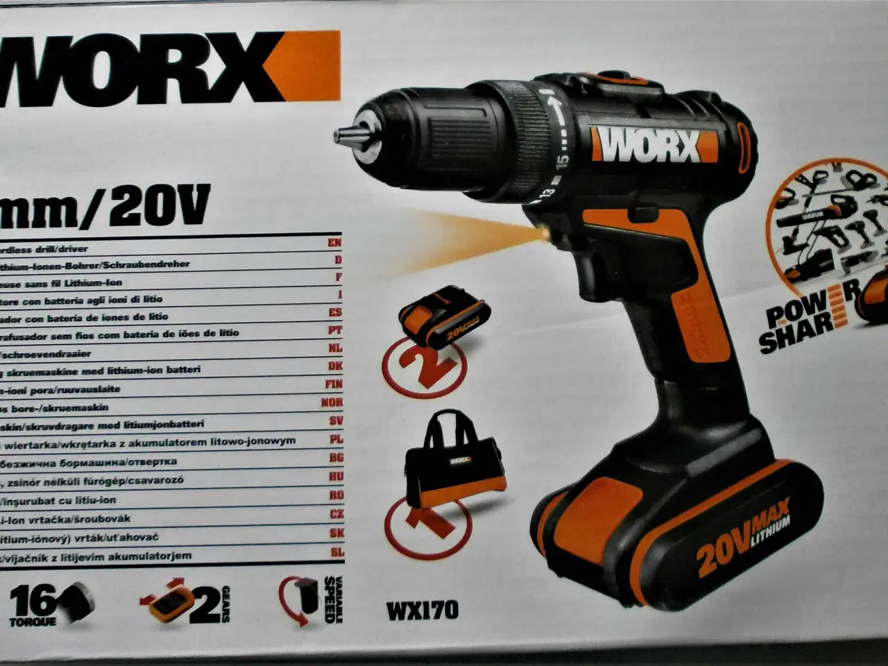 Billede 1 - WORX-WX170 Trådløs Bore- og Skruemaskine