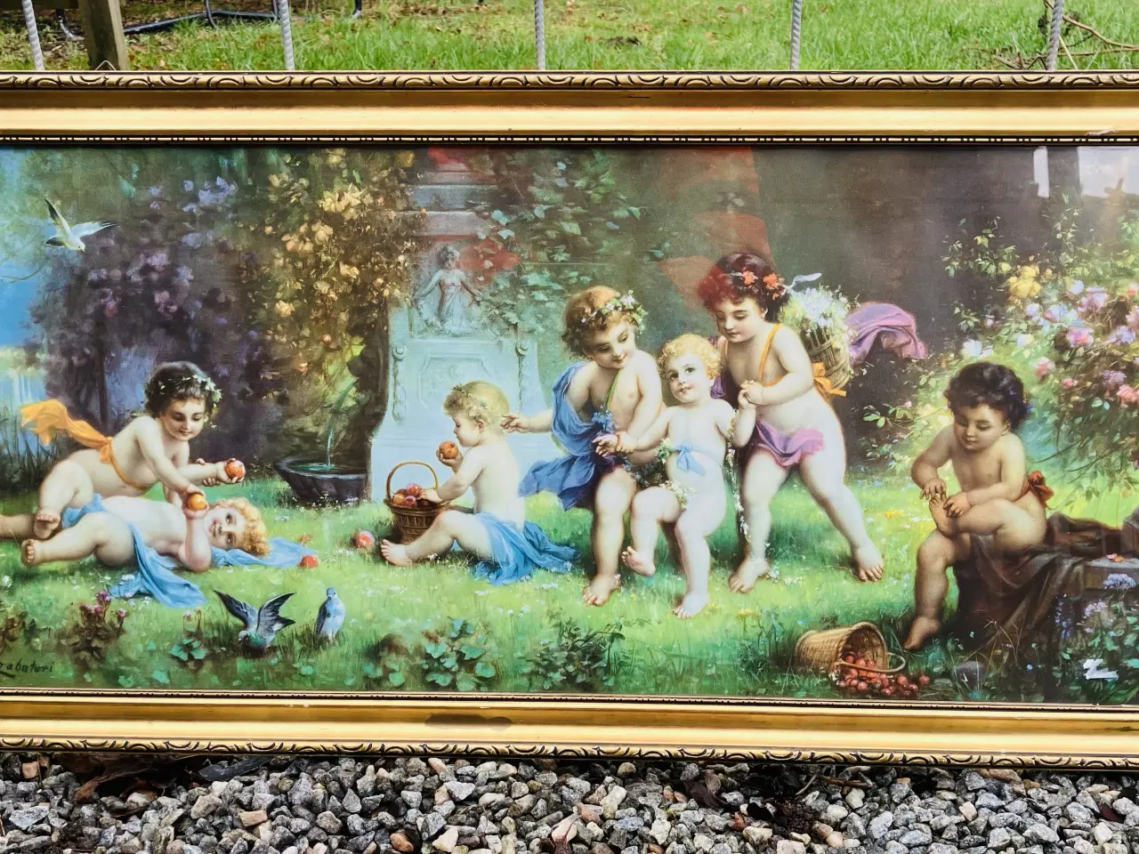 Billede 1 - Flot gammel maleri i guldramme