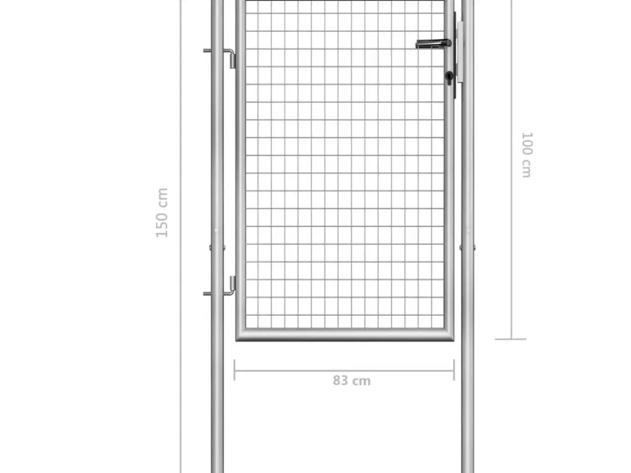 Billede 5 - Havelåge galvaniseret stål 105x150 cm sølvfarvet