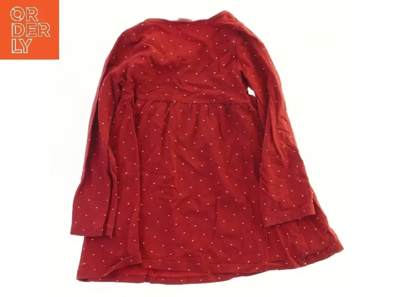 Billede 2 - Langærmet rød kjole med prikker fra H&M (str. 92)