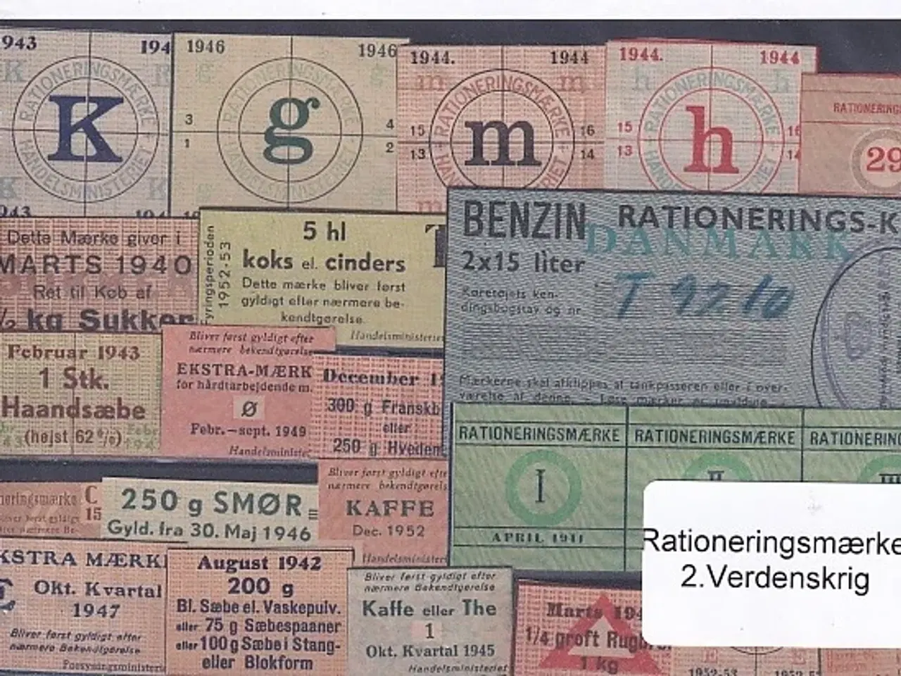 Billede 1 - Rationeringsmærker - 2. Verdenskrig