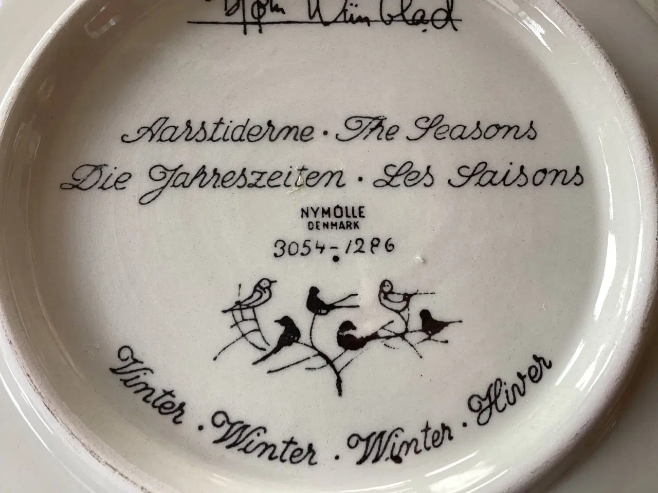 Billede 3 - Bjørn Wiinblad platte/tallerken Årstiderne-vinter