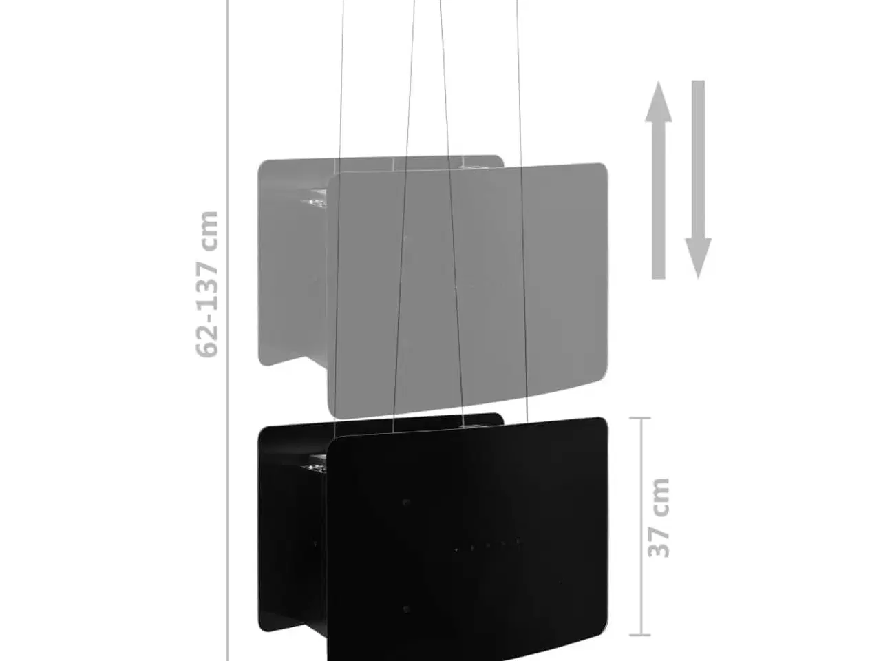 Billede 8 - Hængende ø-emhætte med touchsensor LCD hærdet glas