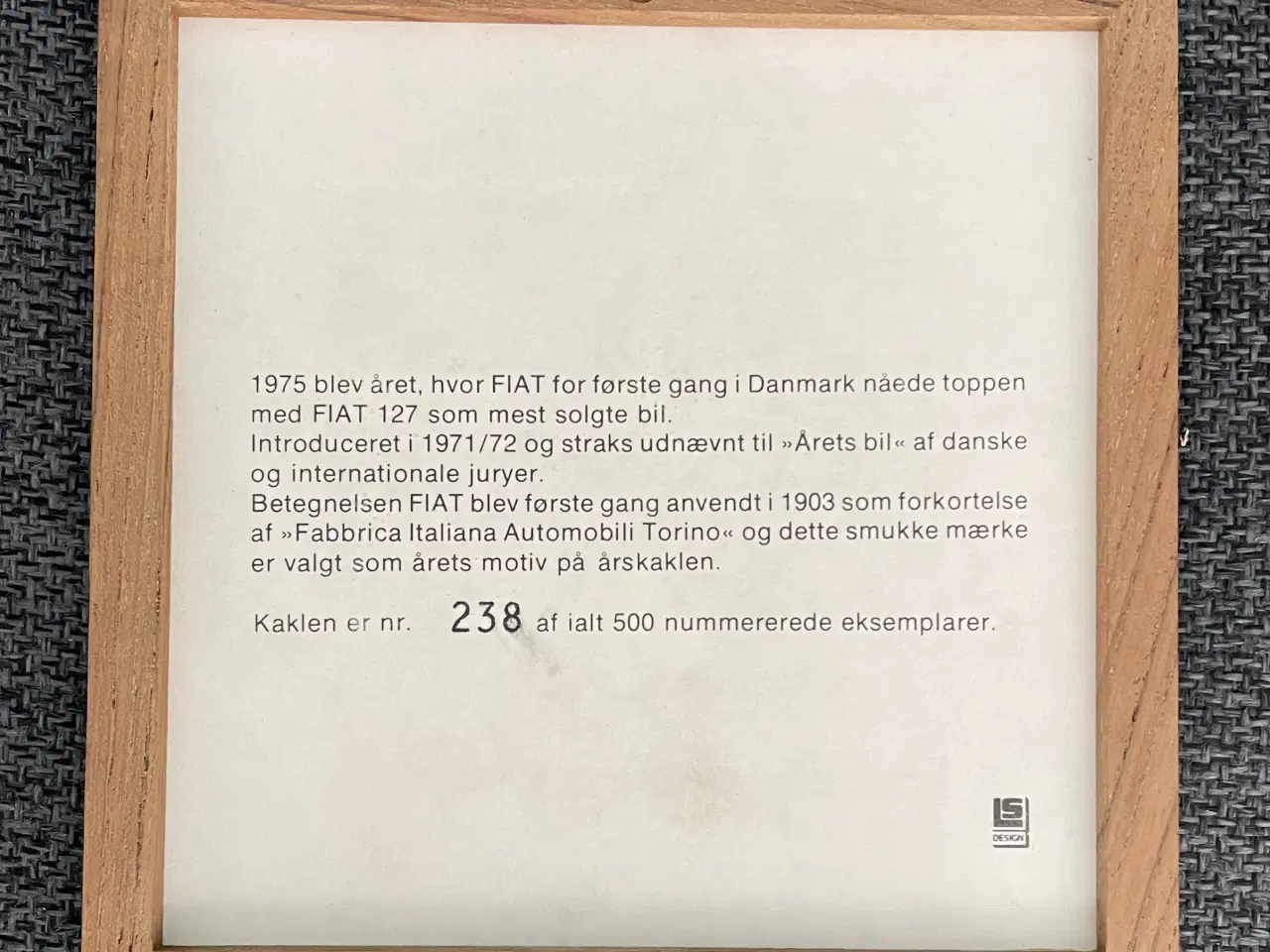Billede 2 - Fiat kakkel samlerobjekt