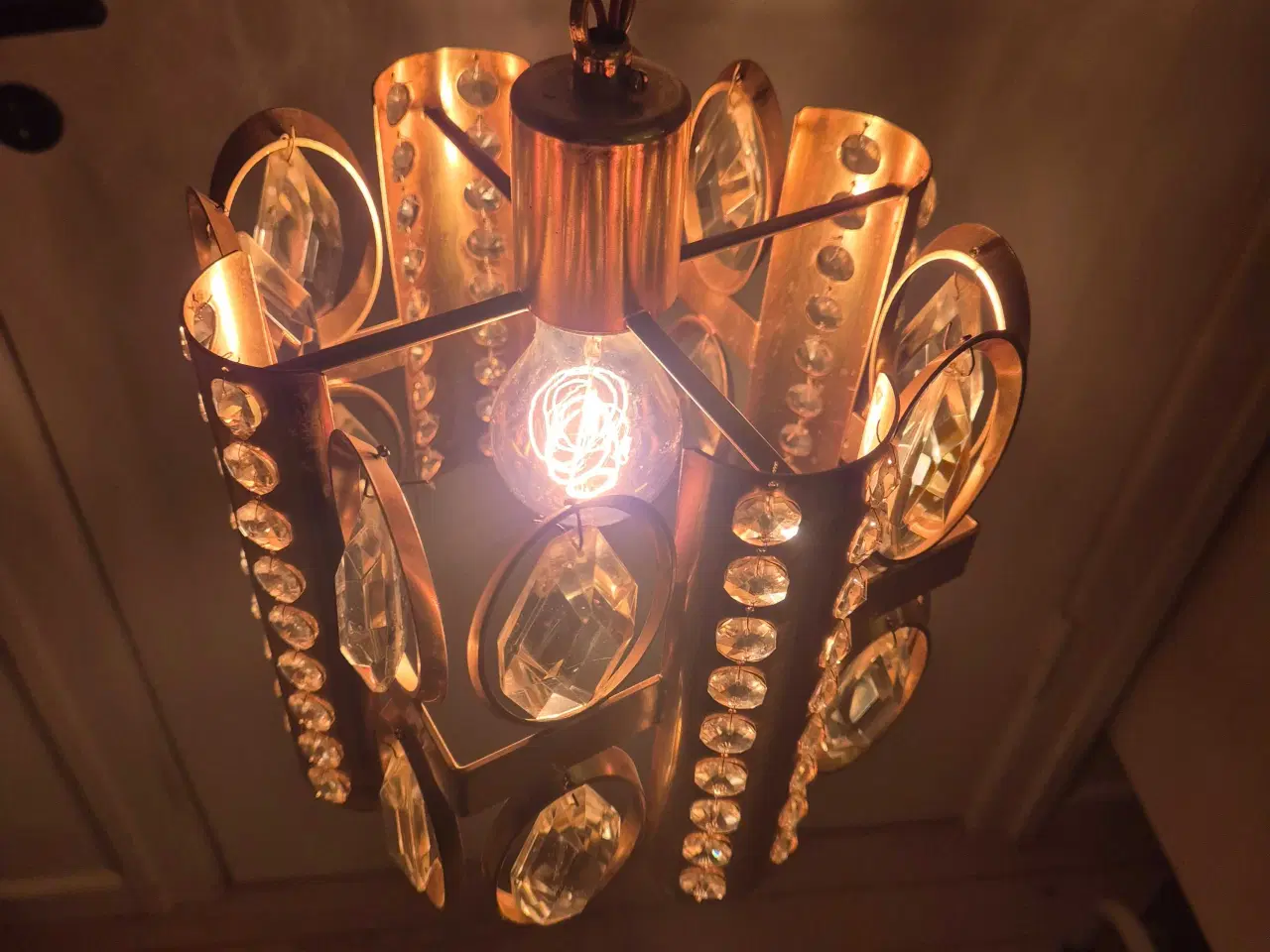 Billede 10 - Fin retropendel med prismer i klart glas