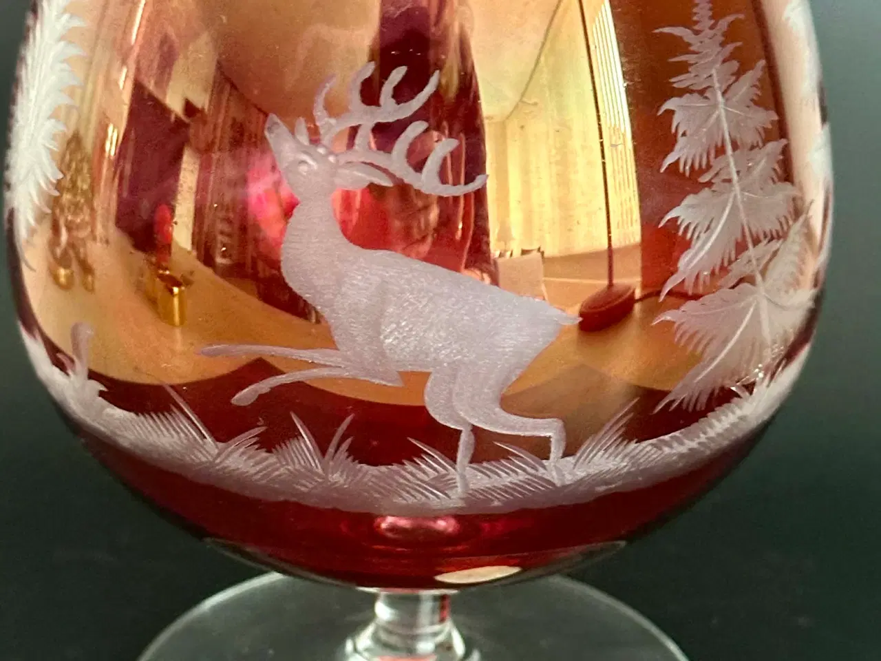 Billede 8 - Smukt vintage rød bøhmisk krystalglas fra 1963