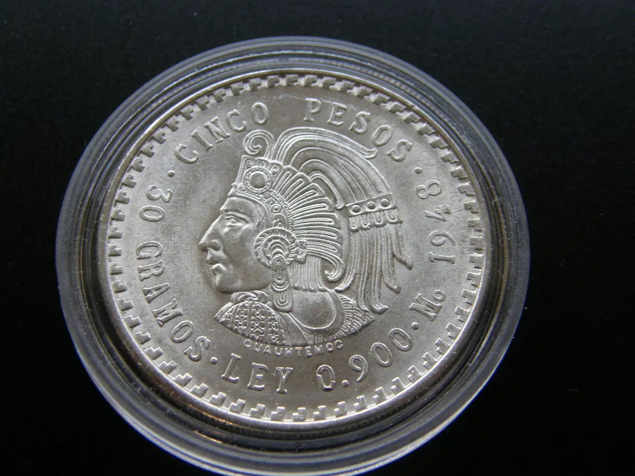 Billede 1 - Mexico  5 Pesos  1948  Sølv.