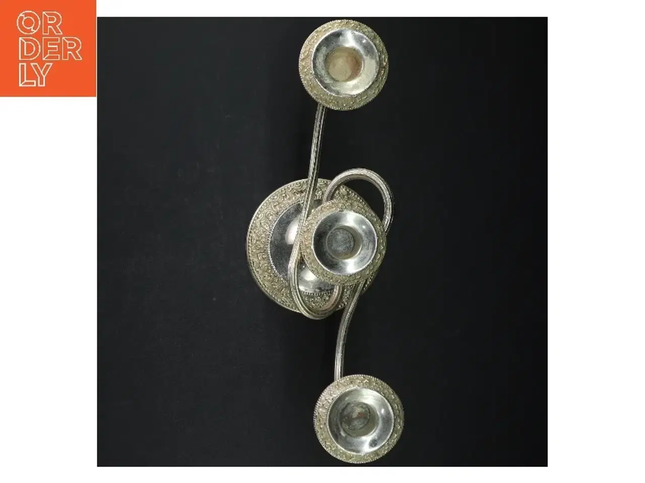 Billede 3 - Sølvfarvede lysestager (str. B. 30. cm)