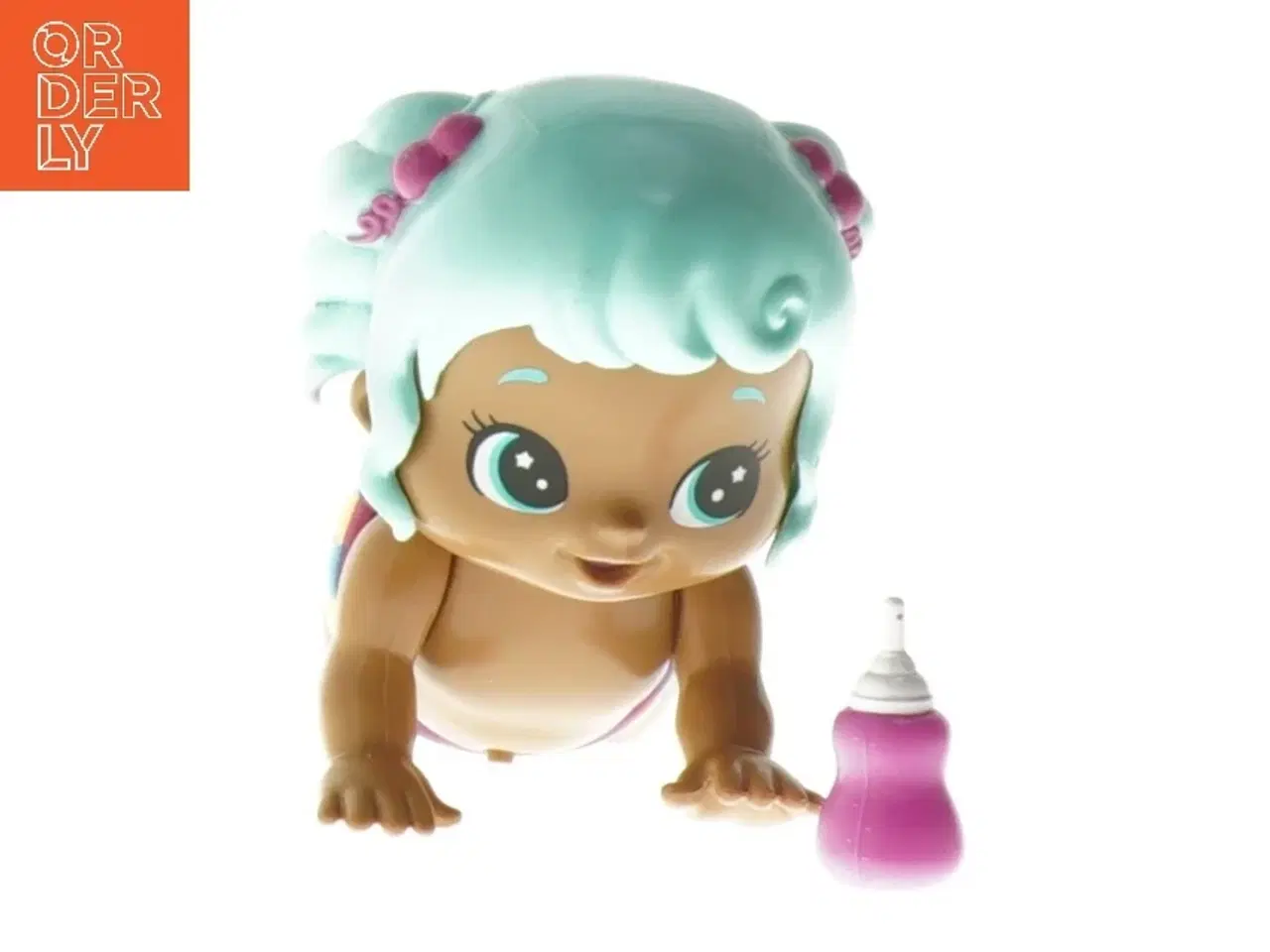 Billede 1 - Plastikdukke med lyseblåt hår (str. 11 cm)