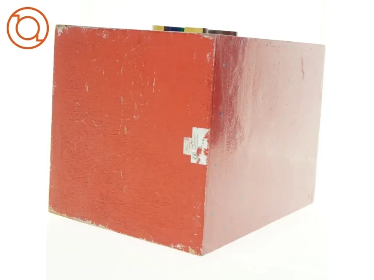 Billede 3 - Rød trækasse med bamse figur (str. 32 x 26 cm)